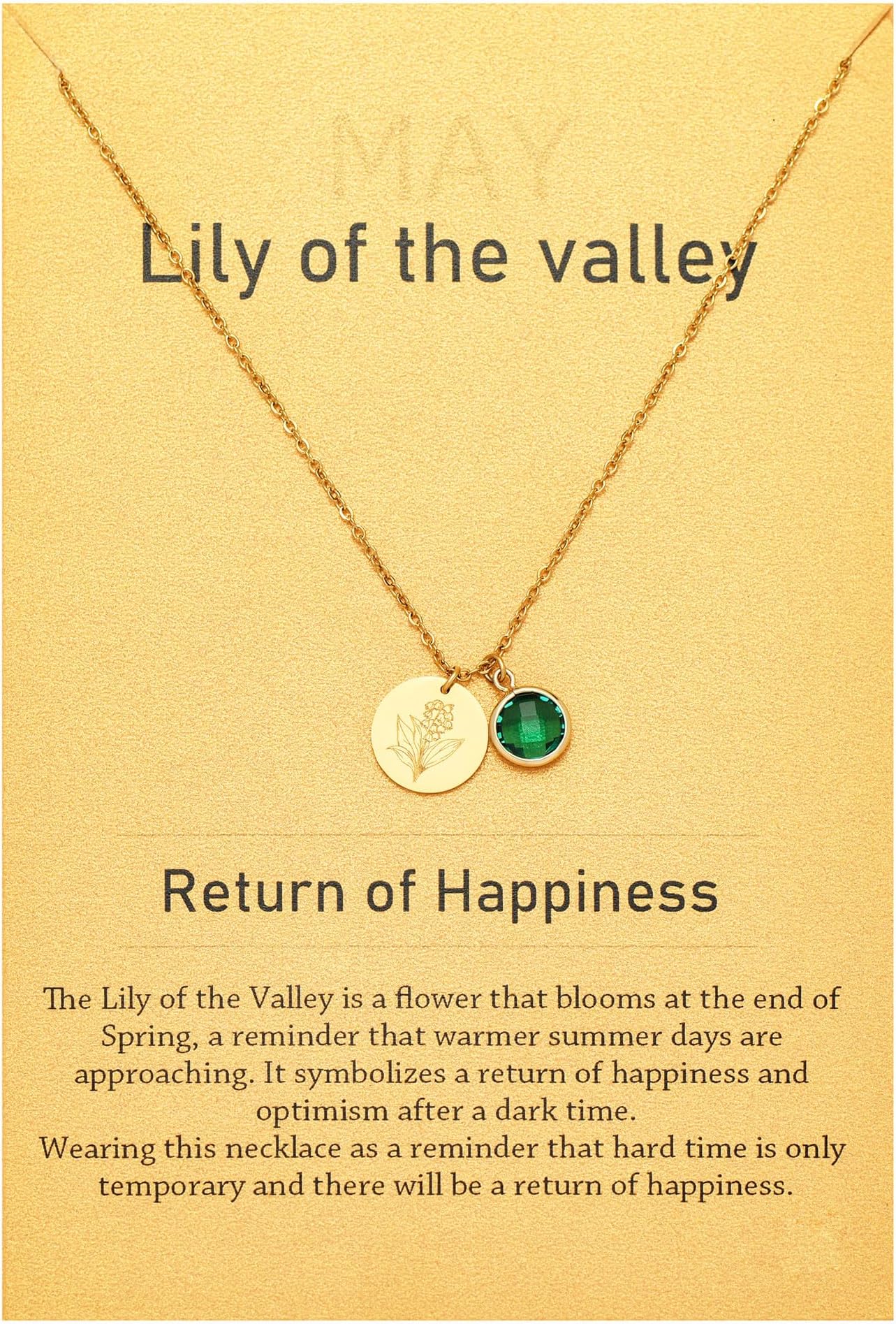 Dainty Birth Month Flower Charms Birthstone Necklace for Women Birthday Gifts,14k Gold Plated Personalized Floral Jewelry Gift for Her