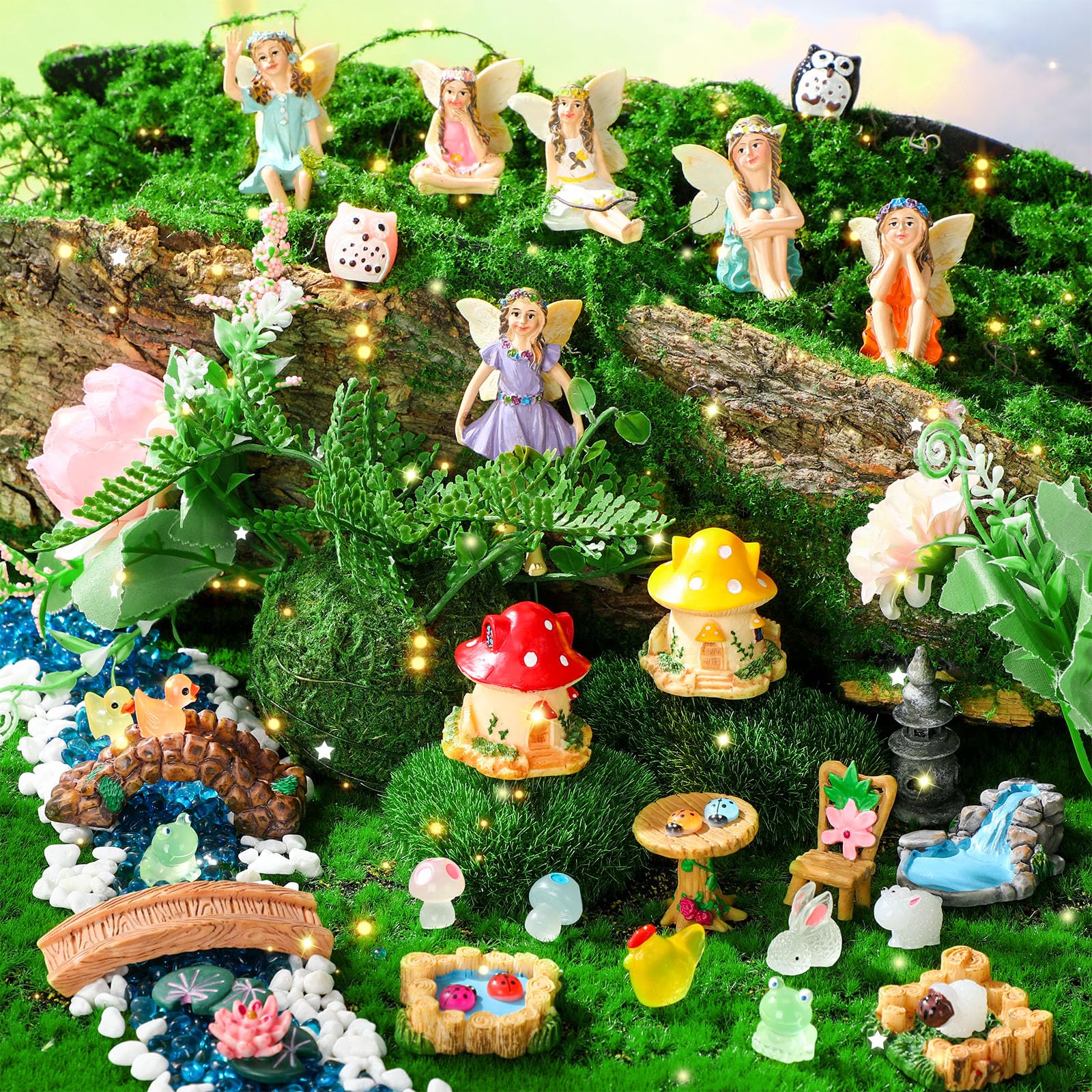 Amazon.co.jp: Yuntau 125ピース フェアリーハウス ガーデン