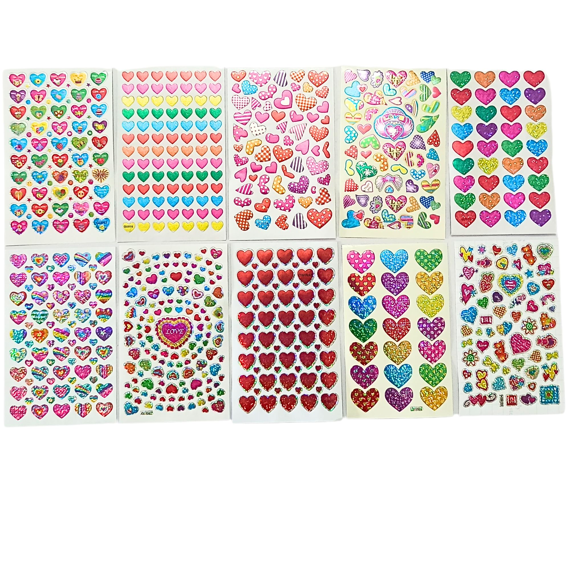 Spread Love with 700+ Heart Adhesive Stickers Perfect for Gifts, Crafting, Scrapbooking, Romantic Decor, and More! | 10 Sheets