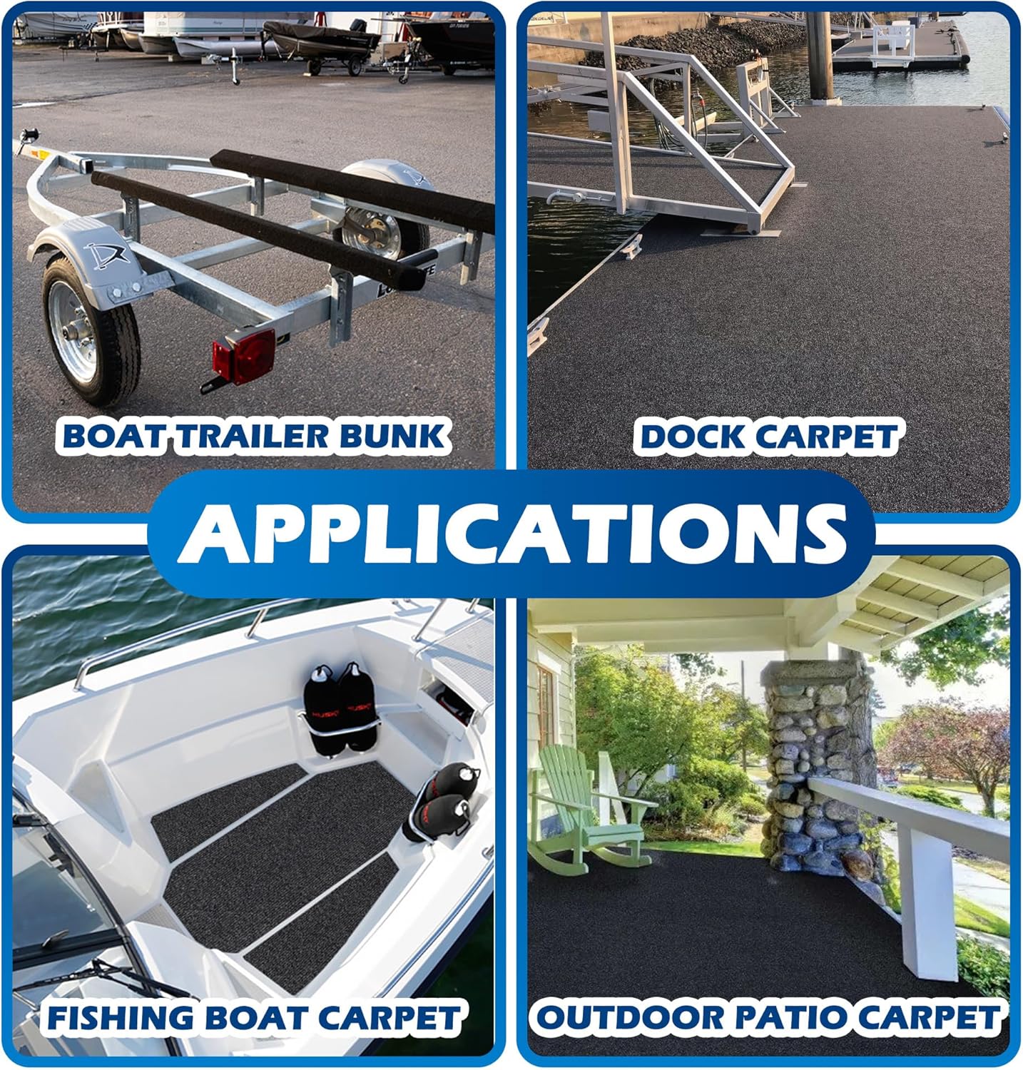 PROLEE Boat Trailer Bunk Carpet Extra Thick,100ft x 12in Marine Trailer Bunk Carpets 25oz, Marine Carpet, Boat Carpet Waterproof, Trailer Bunk Padding for Boats, Jet Ski, 5/16 Inch