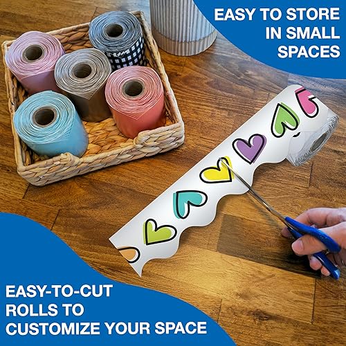 Vista 45 de Carson Dellosa Grow Together - Bordes de madera clara para tablón de anuncios de 65 pies, 1 rollo de ribete natural para pizarra blanca, corcho