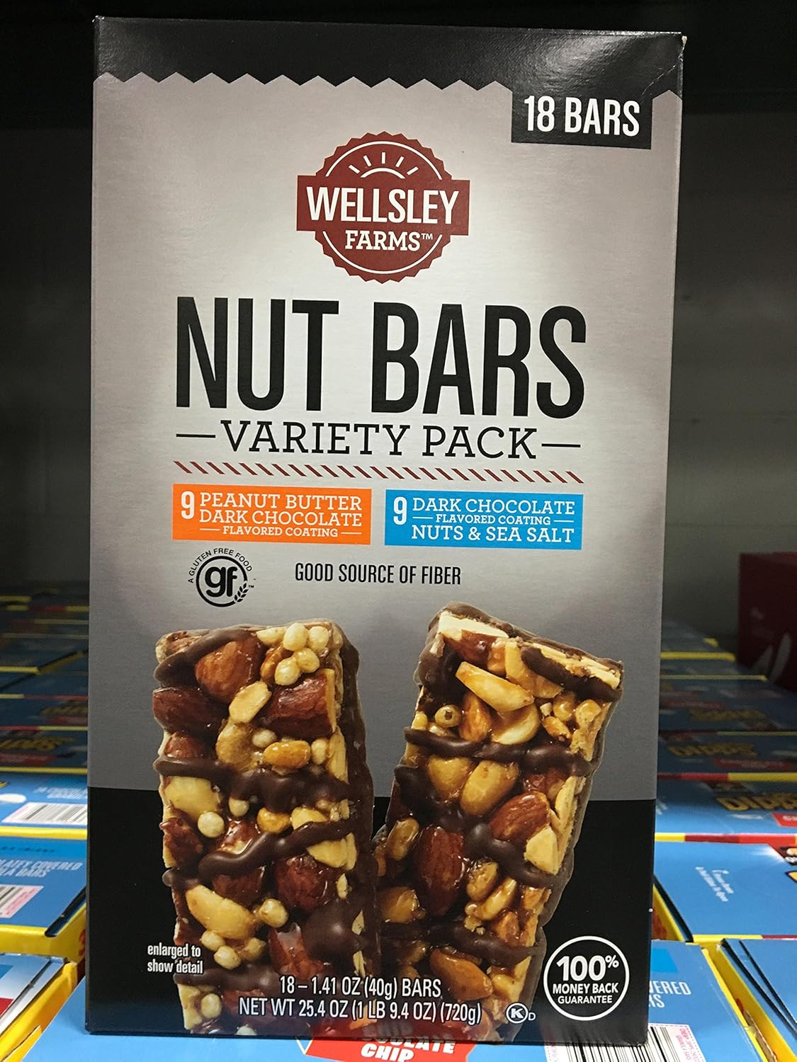 Wellsley Farms Nut Bars Variety Pack 18 bars, 25.4 oz