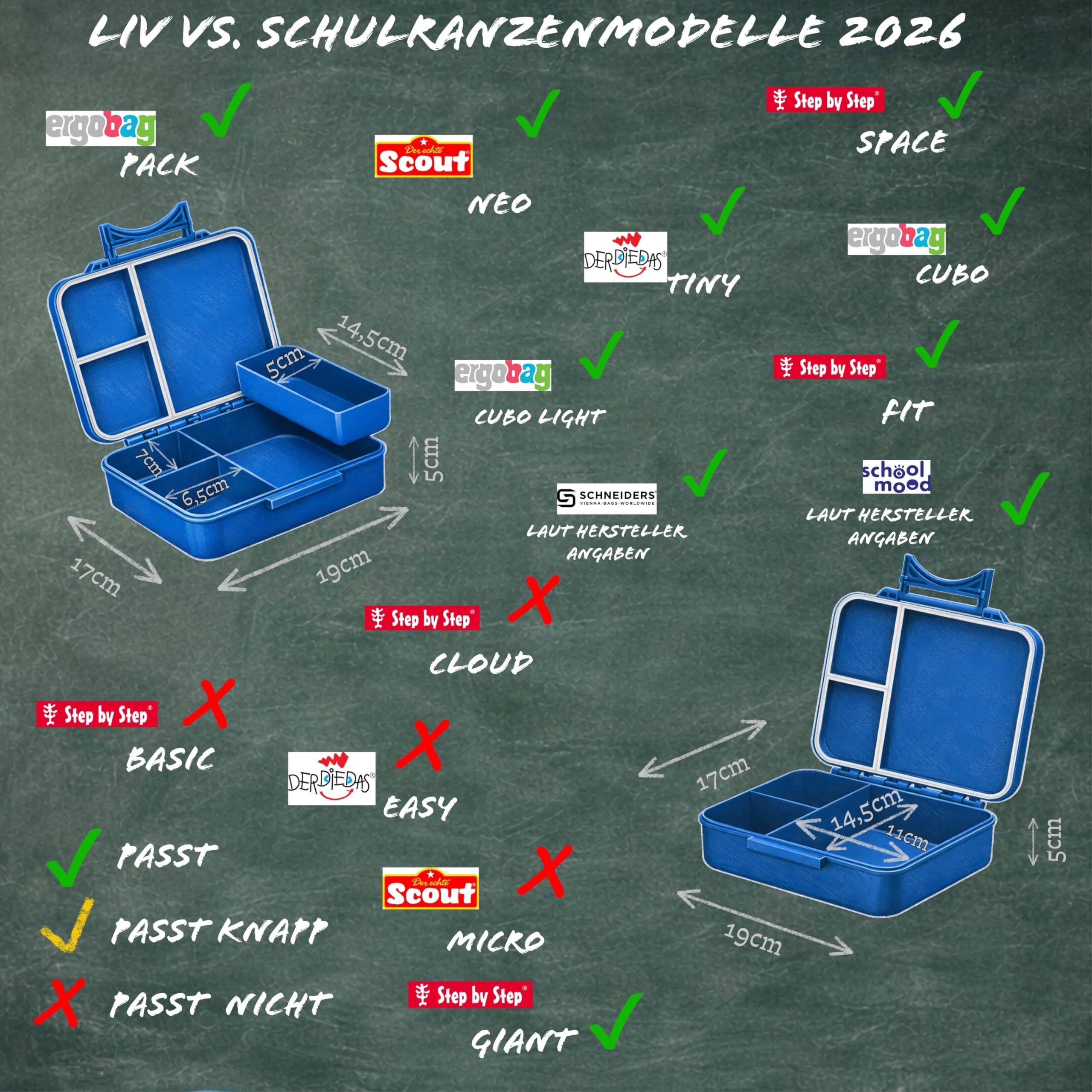 My Vesperbox – LIV - Bento Box Kinder - Made in Germany - Model 2026 - Bruchsicher - Biobasierend - Auslaufsicher & Unterteilt - BPA Frei - extrem robust - Lunchbox – Brotdose mit Fächern - Jausenbox
