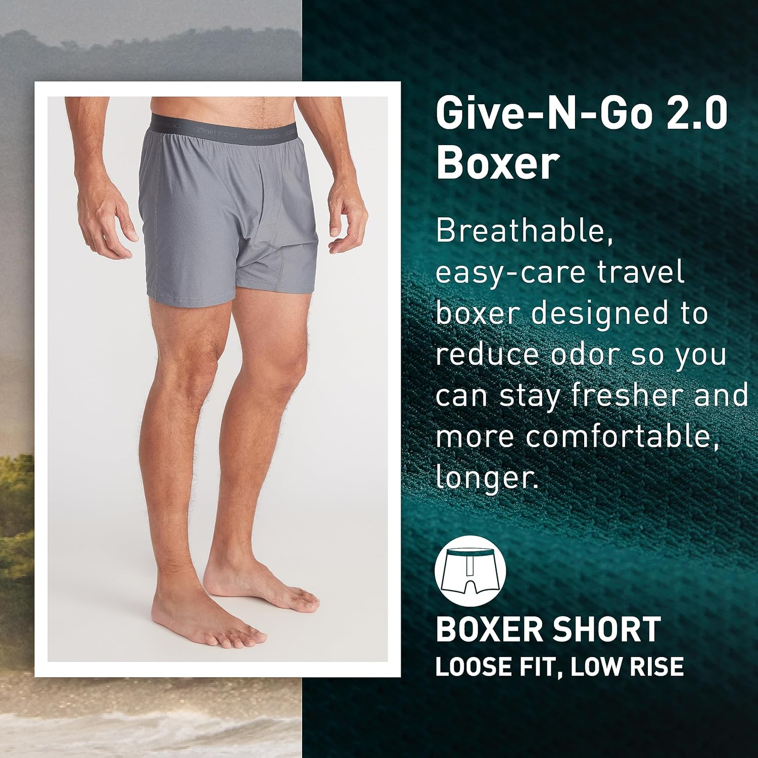 ExOfficio Men's Give-N-Go 2.0 Boxer - Breathable Durable Easy Care Travel Underwear - Image 2