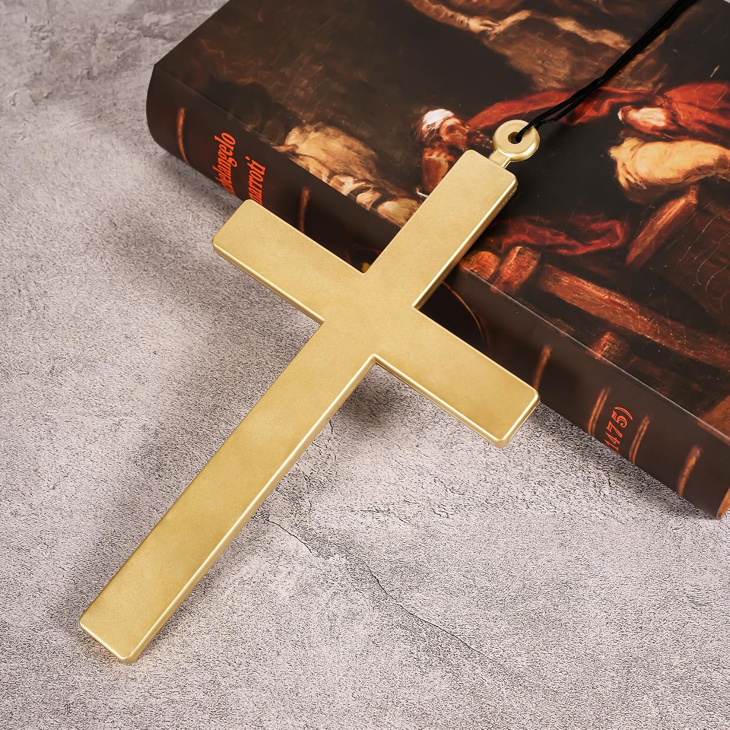 DAYSTART Large Plastic Cross Necklace Costume for Nun Priest Pope - Monk Cross Prop for Halloween Costume Accessory