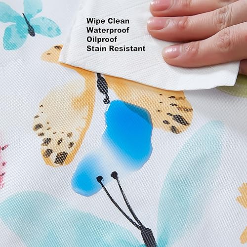 Miniatura 5 de Newbridge Butterflies are Free - Mantel de vinilo con parte trasera de franela, redondo de 70 pulgadas, mantel de vinilo de mariposa pastel con