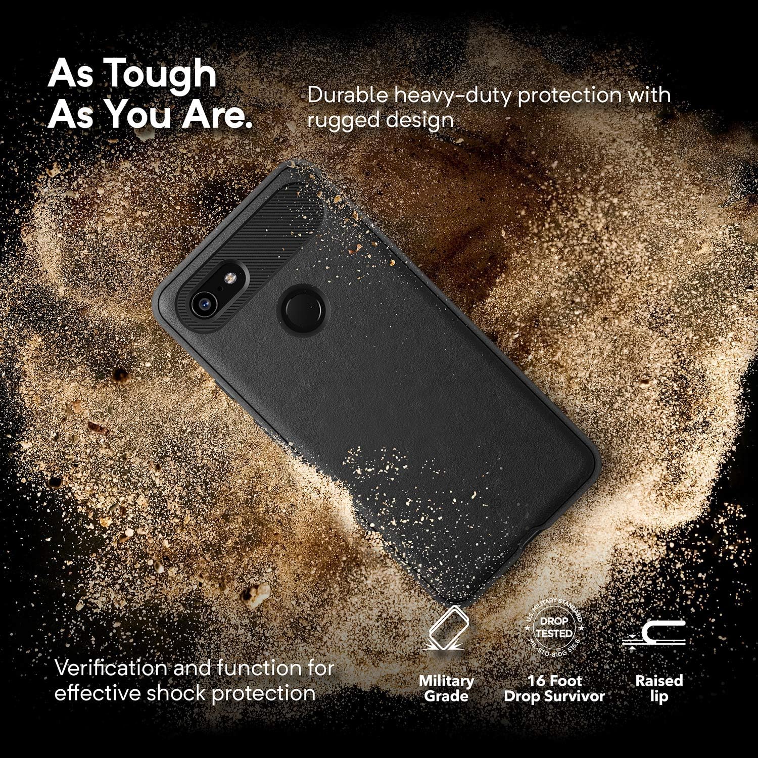 Caseology Vault for Google Pixel 3 XL Case (2018) - Rugged Matte Finish - Black