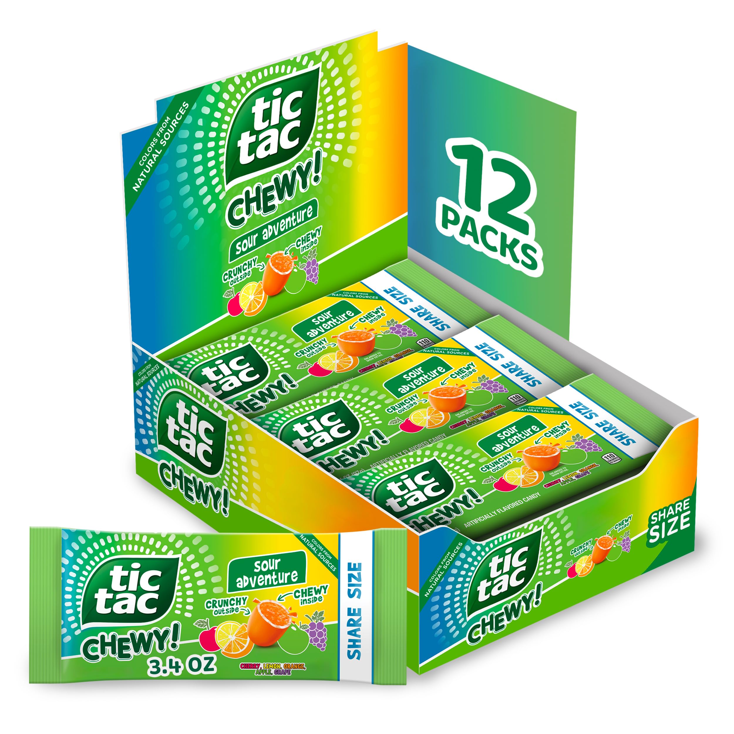 Sponsored Ad - CHEWY! Sour Adventure, Sour Candy, Bulk 12 Pack, Fruity Chewy Candy, Share Size, 3.4 oz Each (Packaging May Vary)