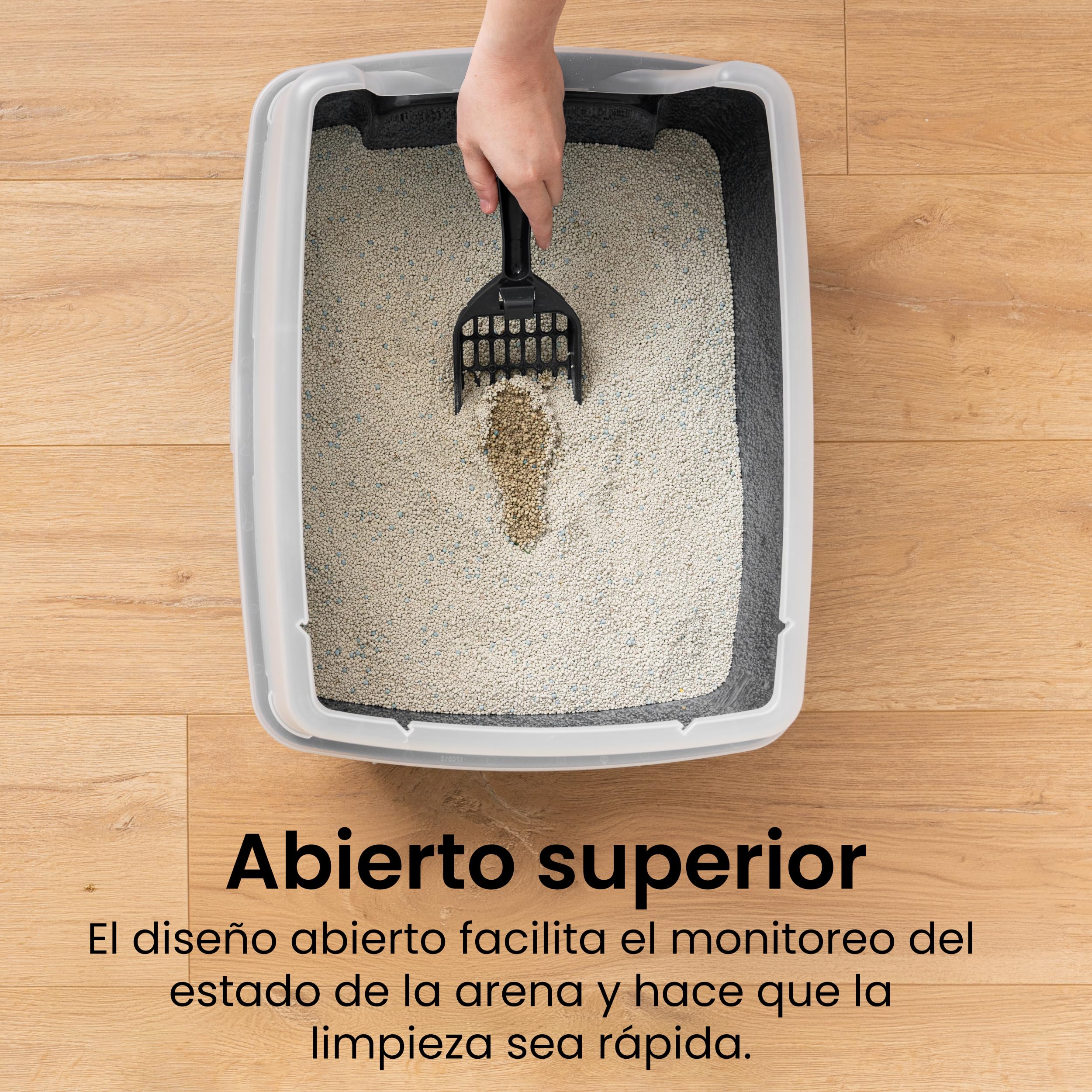 Iris Ohyama Arenero Gato con Pala, hasta 7kg, Gris, Caixa de areia para Gatos, Caja, para Gatos Grandes y pequeños, Cagadero, Caixa, WC, Fácil Limpieza, Libre de BPA, Cat Litter Box, CLH-12