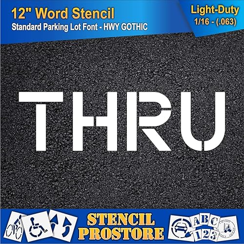 Miniatura 3 de Plantillas de marcado de pavimento  Plantilla de 12 pulgadas  12 pulgadas x 42 pulgadas x 116 pulgadas (63 mil)  Ligero
