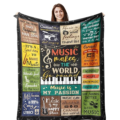 Butonus Music Gifts for Men Women Blanket 60"x50", Music Teacher/Theater