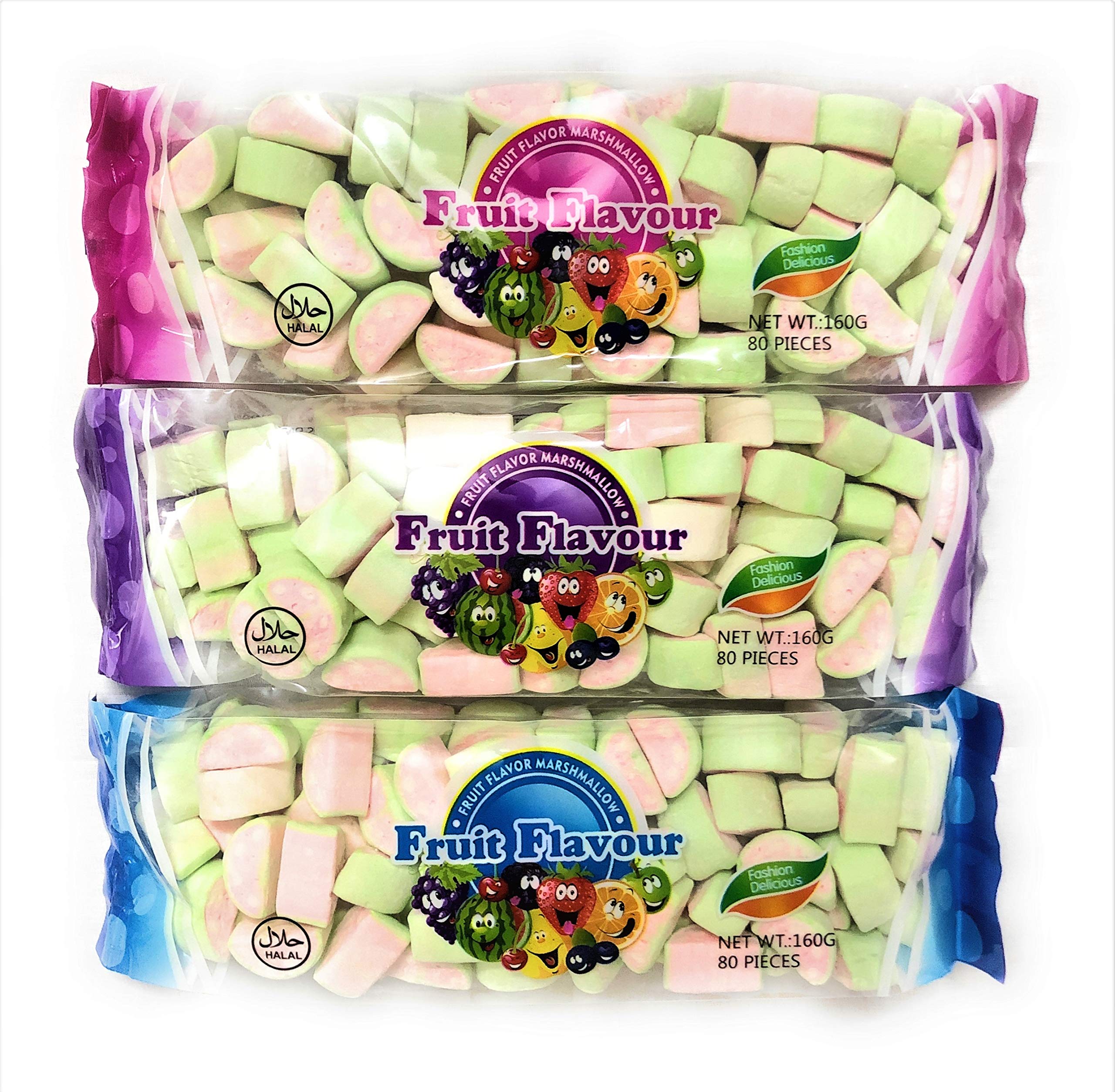 FRUIT FLAVOUR Marshmallow Watermelon Shape (Pack of 3) (160g*3)
