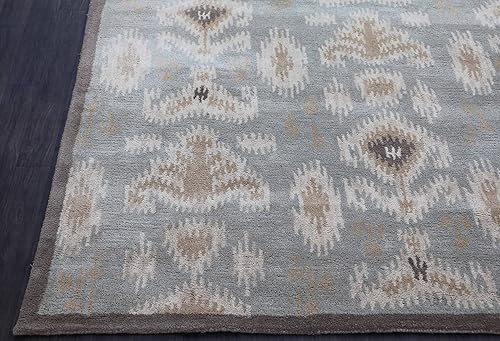 Marchesa - Alfombras y alfombras de lana 100% hechas a mano, estilo oriental tradicional gris (9 x 12)