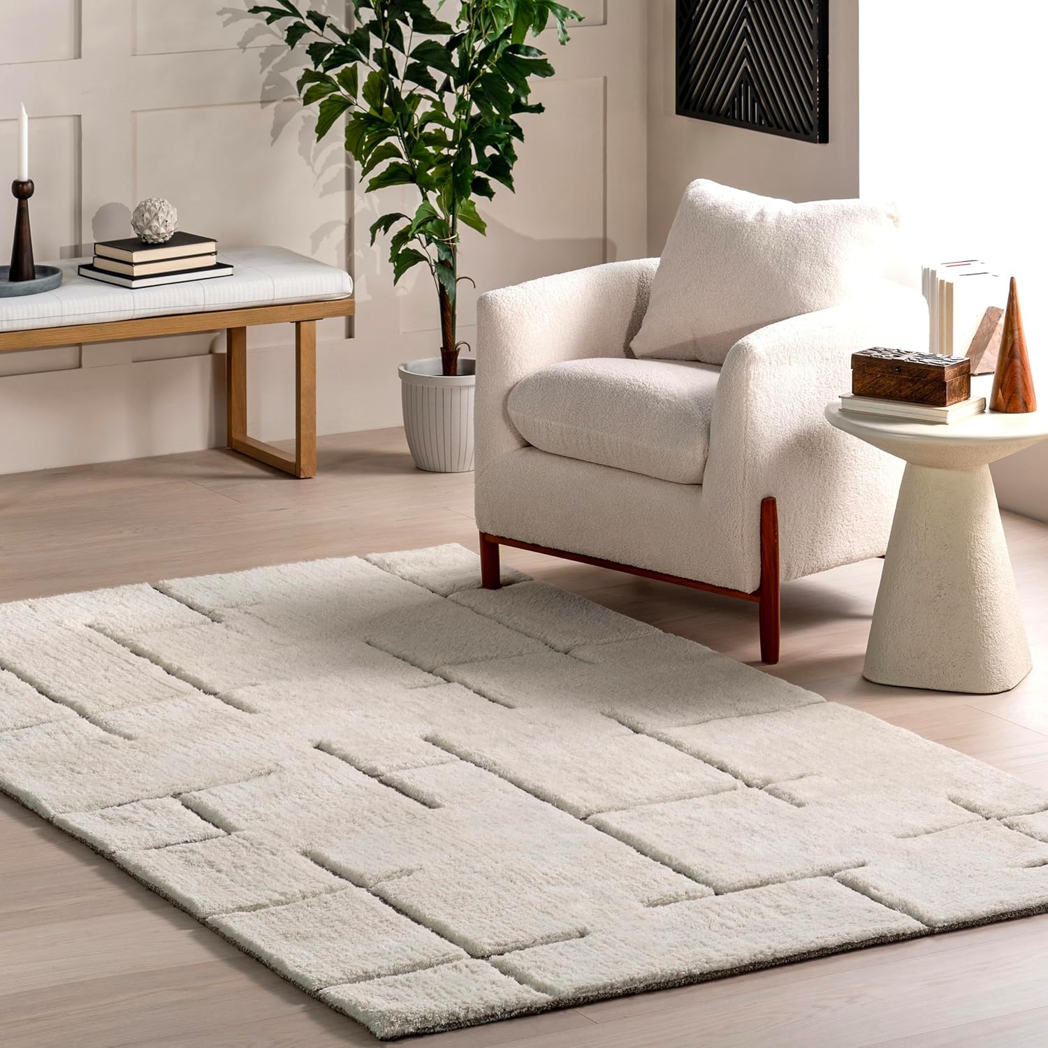 Amazon.com: nuLOOM Masami Geometric 5x8 Wool Area Rug for Living Room ...