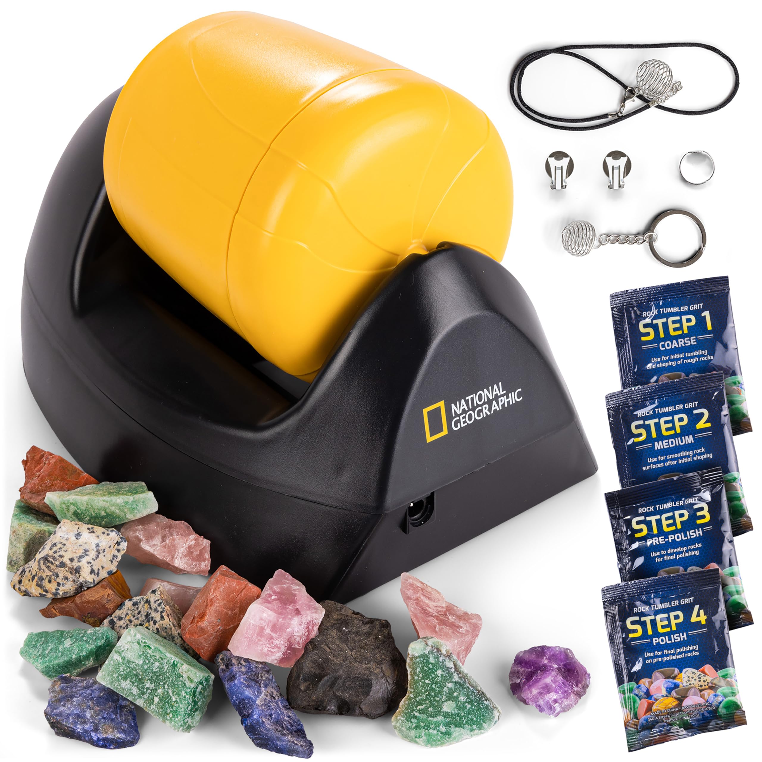 National Geographic Starter Rock Tumbler Kit - Durable Leak-Proof Rock Polisher - Complete Rock Tumbling Kit with...