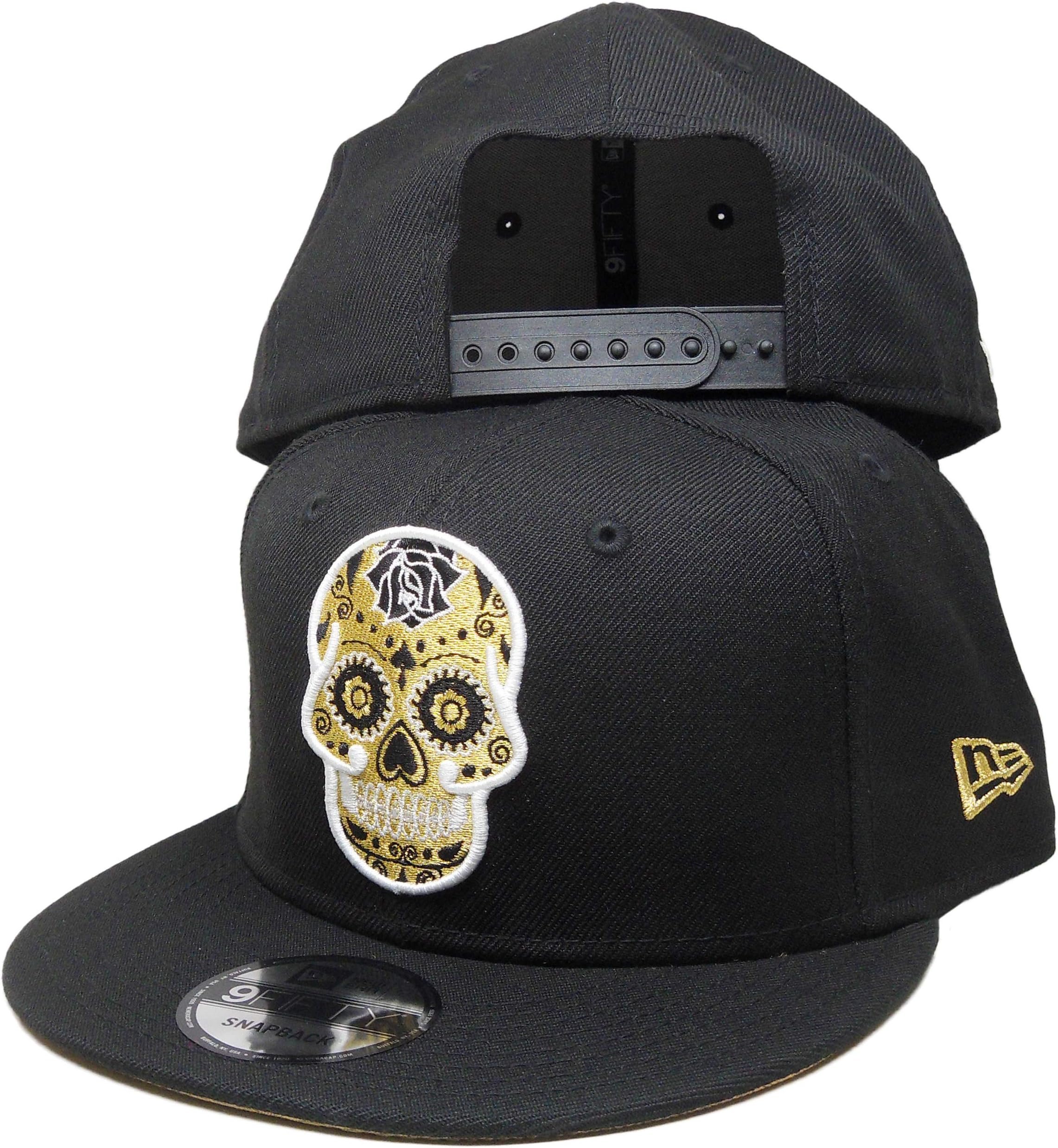 Sugar Skull New Era Custom 9Fifty Snapback - Black, Gold, White
