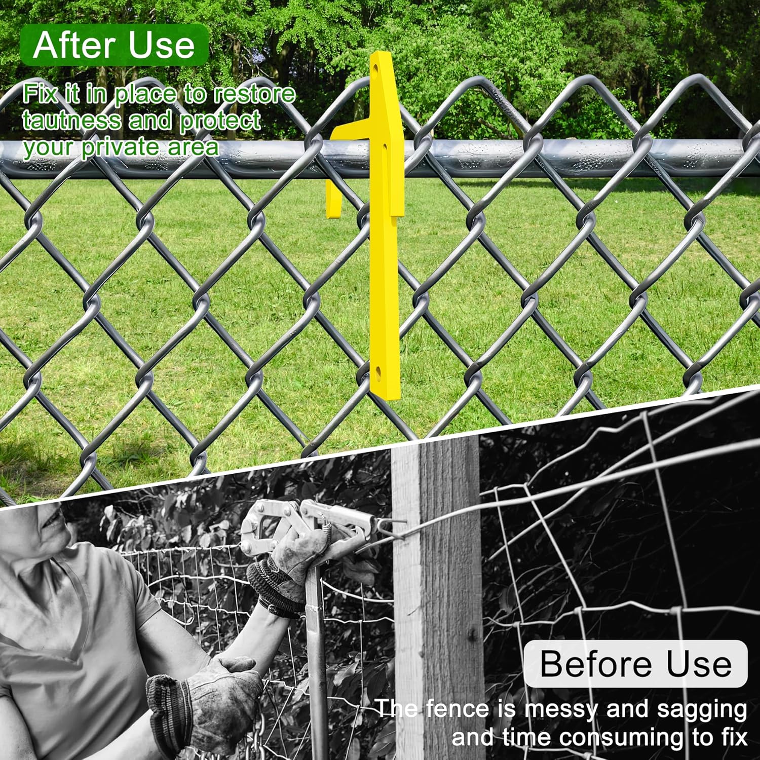 6 Pcs Chain Link Fence Banana Clip, Metal Fence Fabric Stretcher, Top Rail Fabric Stretching and Tensioning Tool for Wire Mesh, Hardware Chain Link Fences Tools (6 PCS)