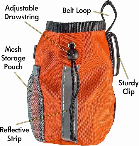 Miniatura 9 de Bolsa para perro, bolsa para llevar bocadillos y juguetes, bolsa de calidad profesional disponible en rojo, naranja y azul, por barkOutfitters, Rojo