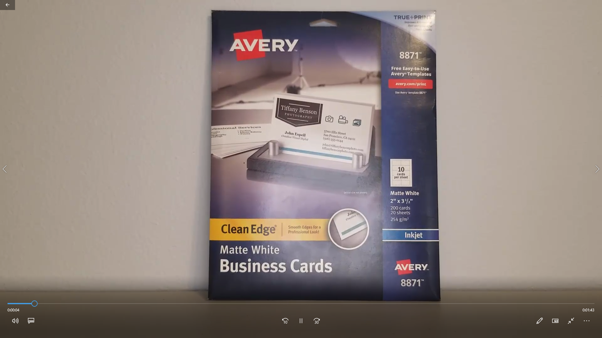Watch Avery 8871 Printable Clean Edge Matte White Business Cards.mp4 on ...