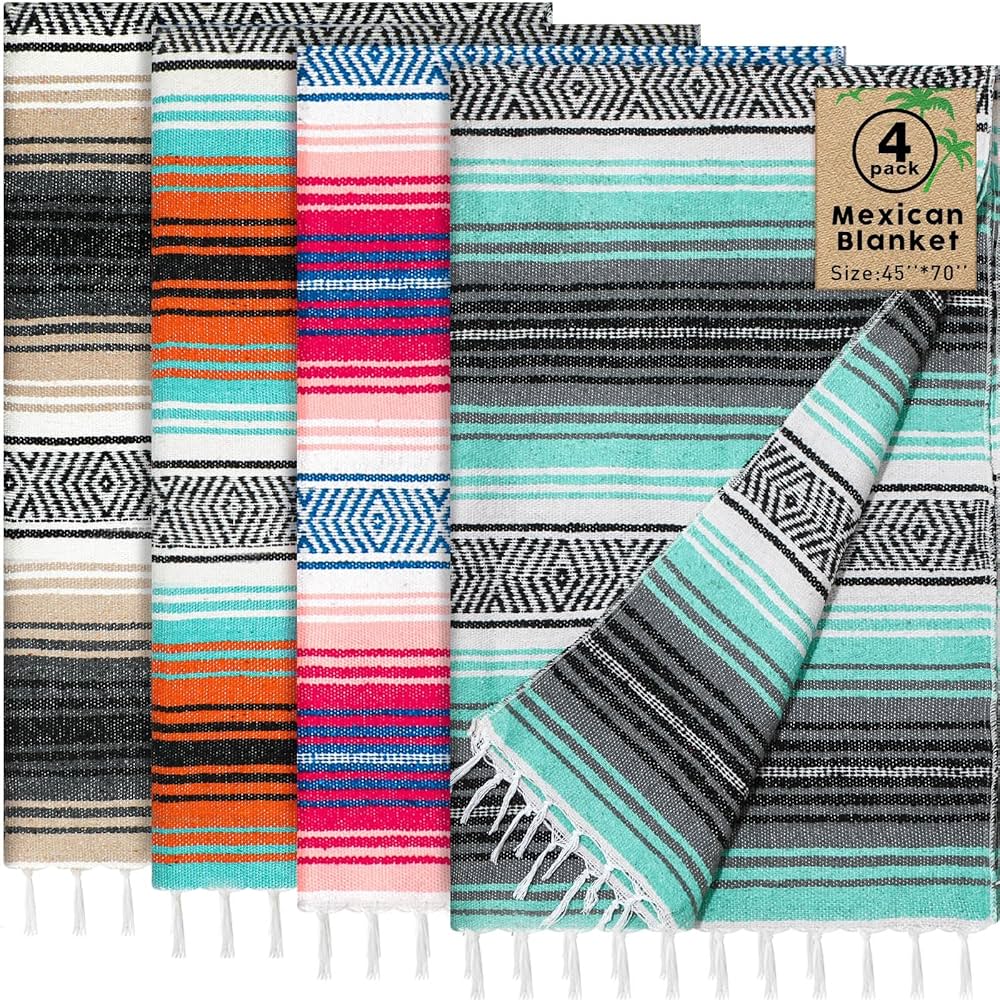 Amazon.com: Oudain 4 Pack Mexican Blankets and Throws 45 x