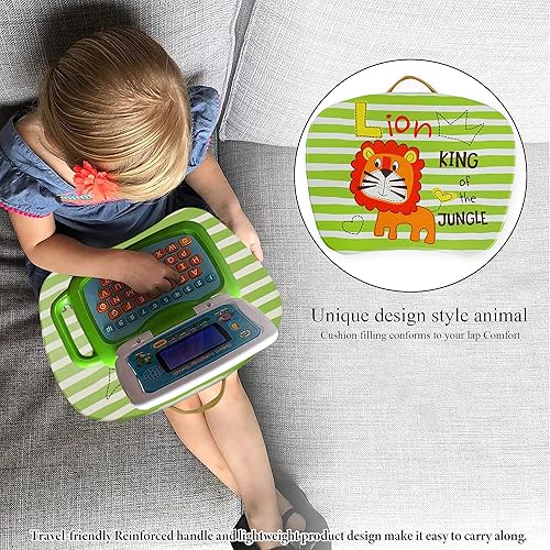 Miniatura 6 de QIELIZI Escritorio de regazo para mascotas, para niños, estudiantes y adultos, escritorio portátil para niños que se adapta a portátiles de hasta