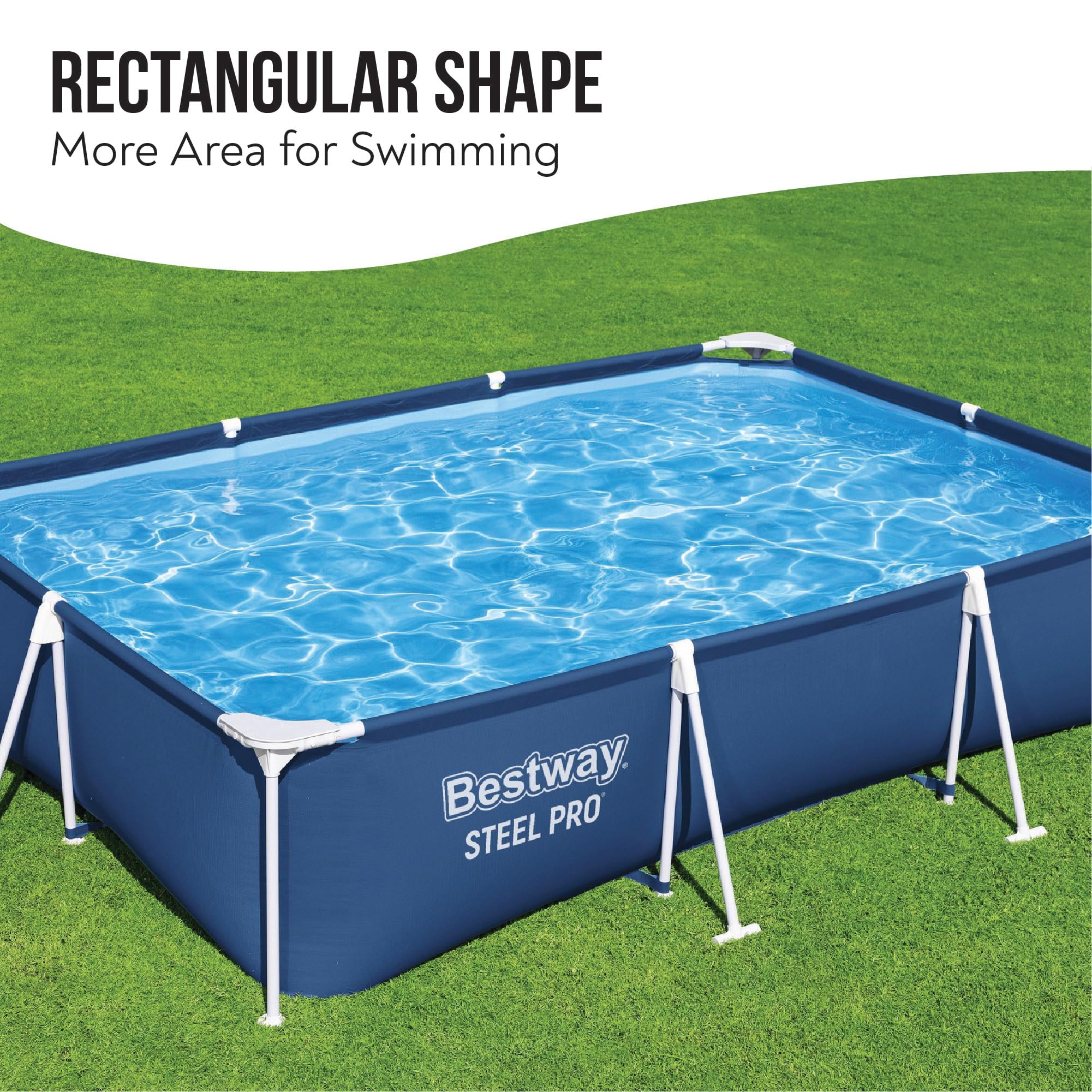 Bestway Piscine Fuoriterra, 9'10" x 6'7" x 26"/3.00 m x 2.01 m x 66 cm Pool