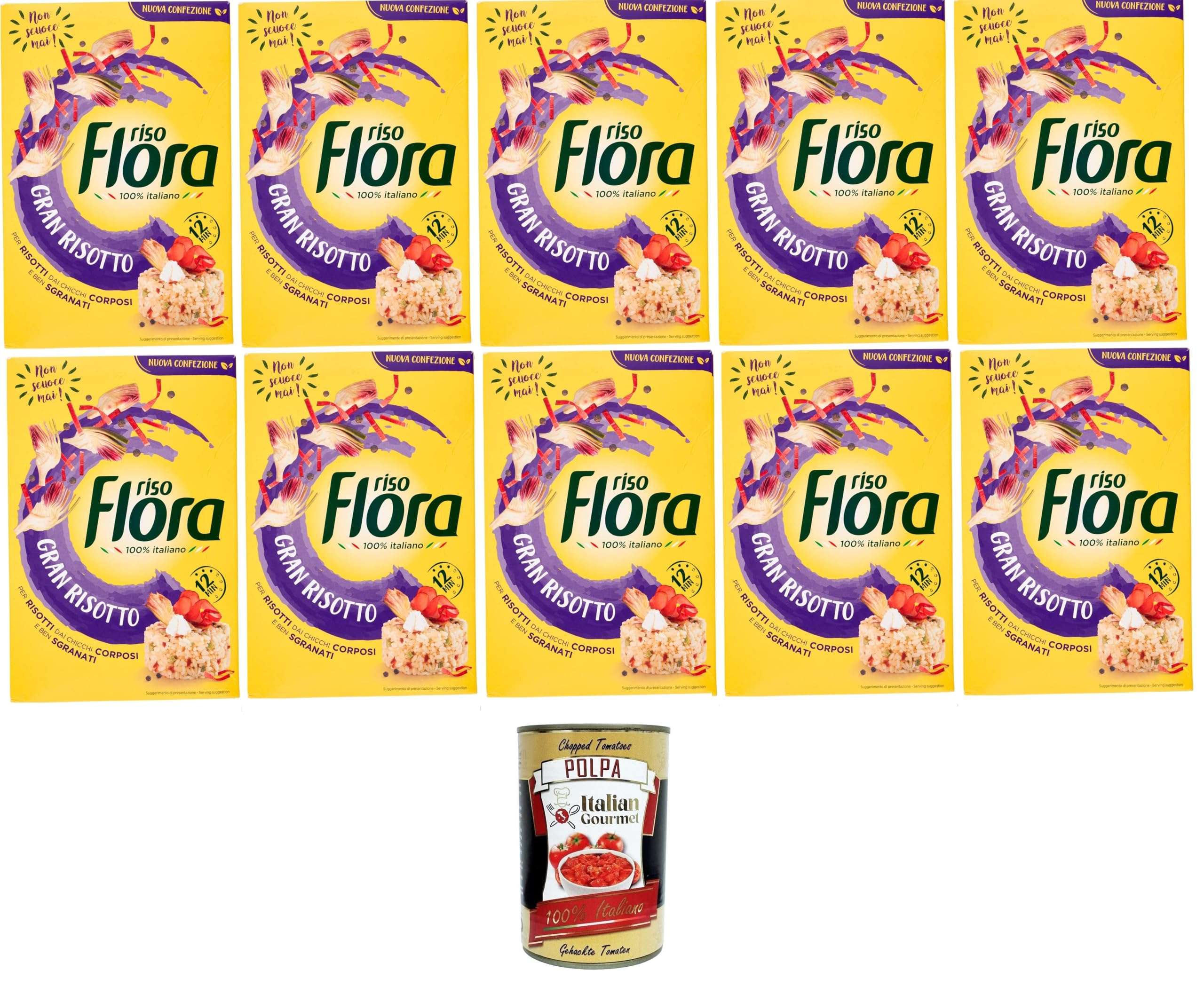 Italian Gourmet Riso Gran Risotto für Risotti, feste Körner 10 x 1kg Vorrat