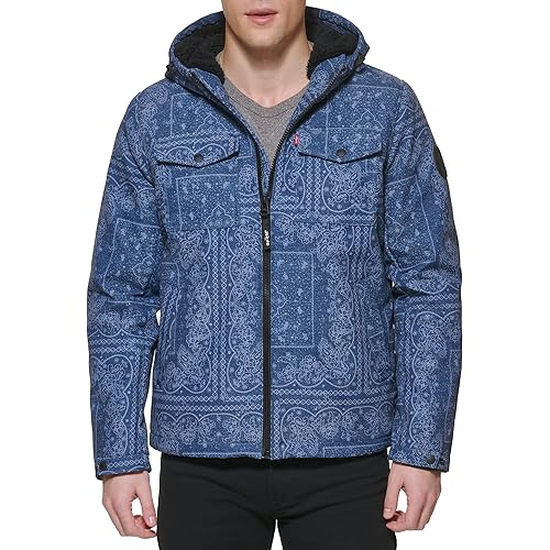 Levi's mens Soft Shell Two Pocket Hooded Trucker Jacket
