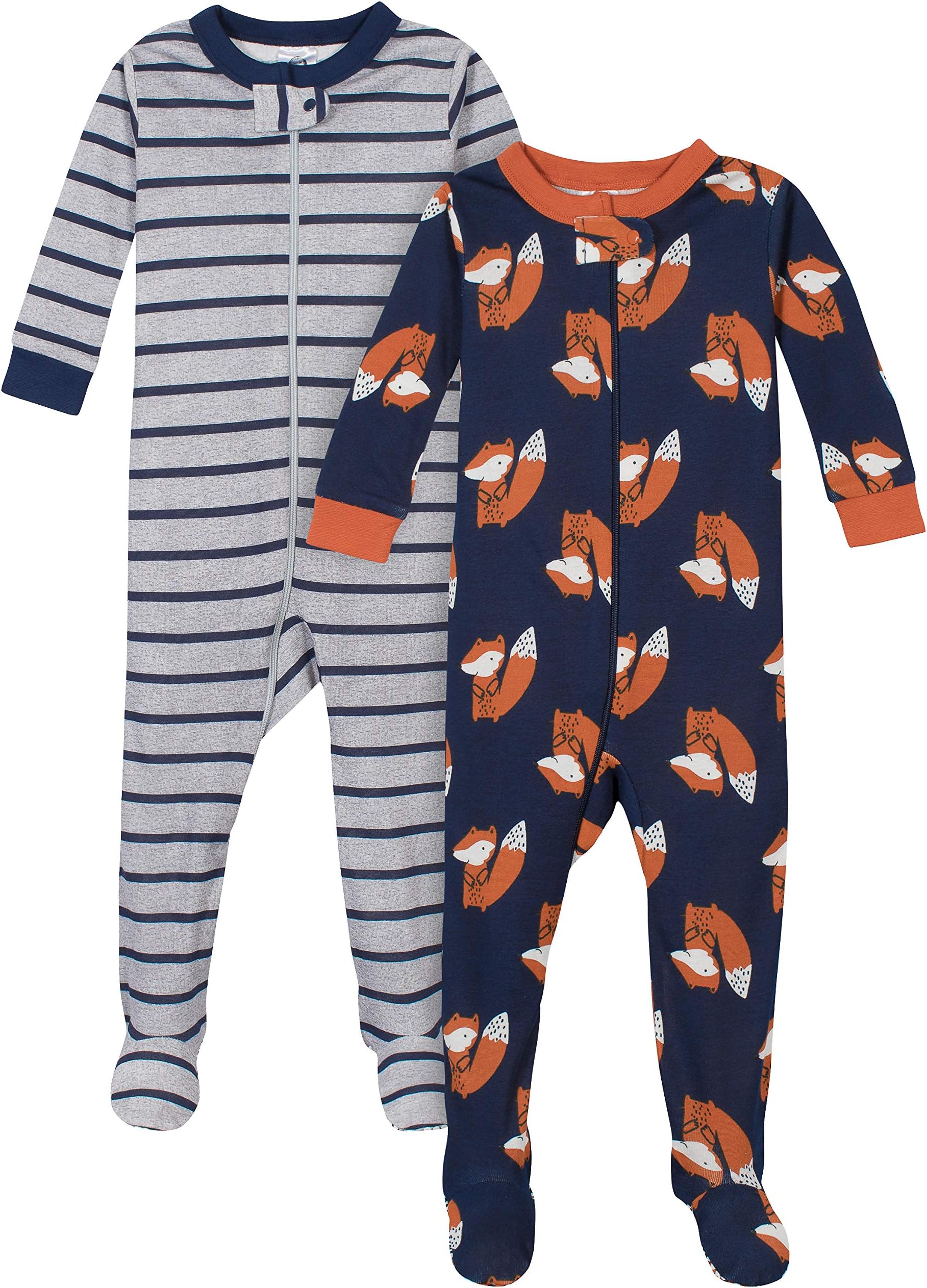 GerberBaby Boys' 2-Pack Footed Pajamas