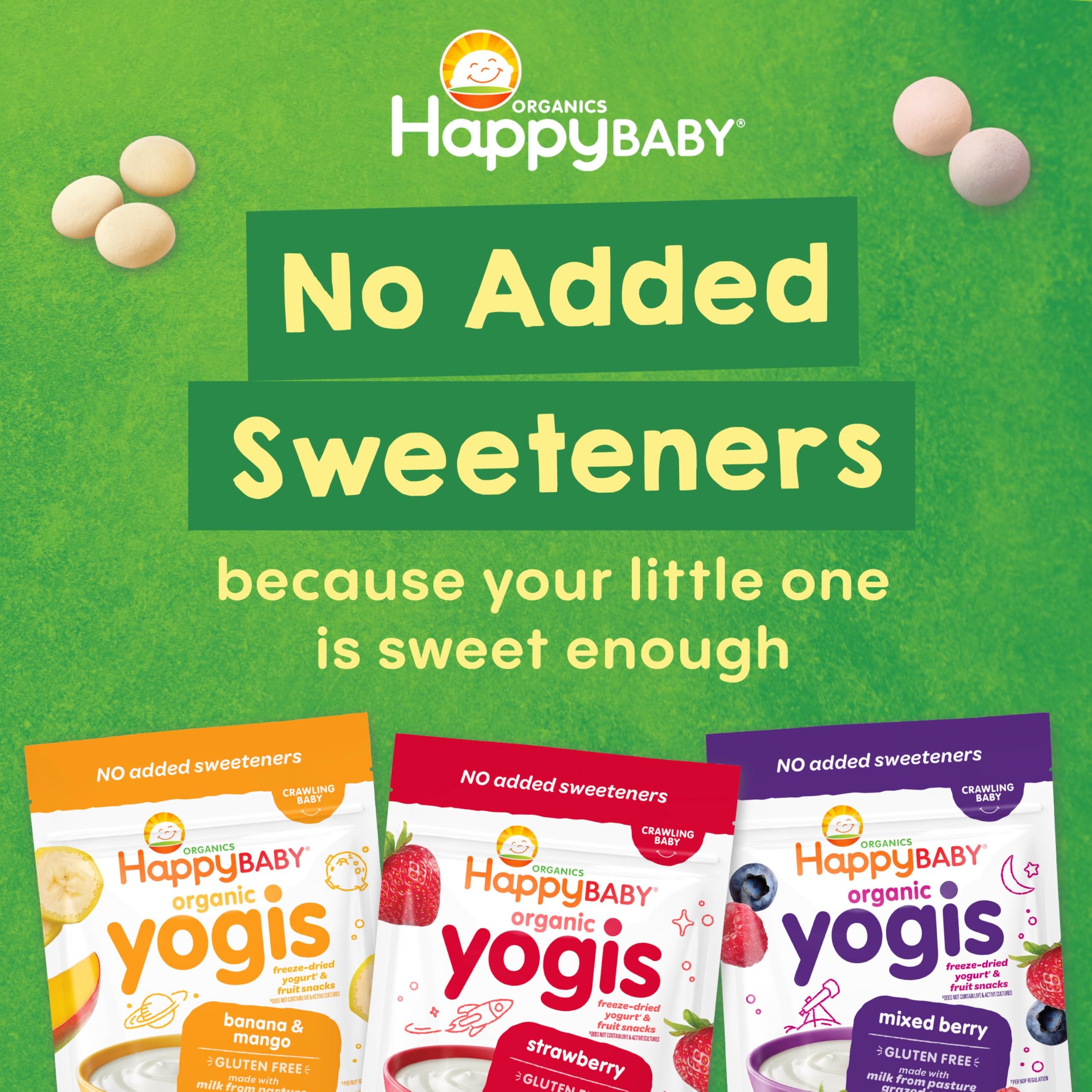 Amazon.com : Organic Baby Food Happy Yogis Yogurt Snacks-Banana