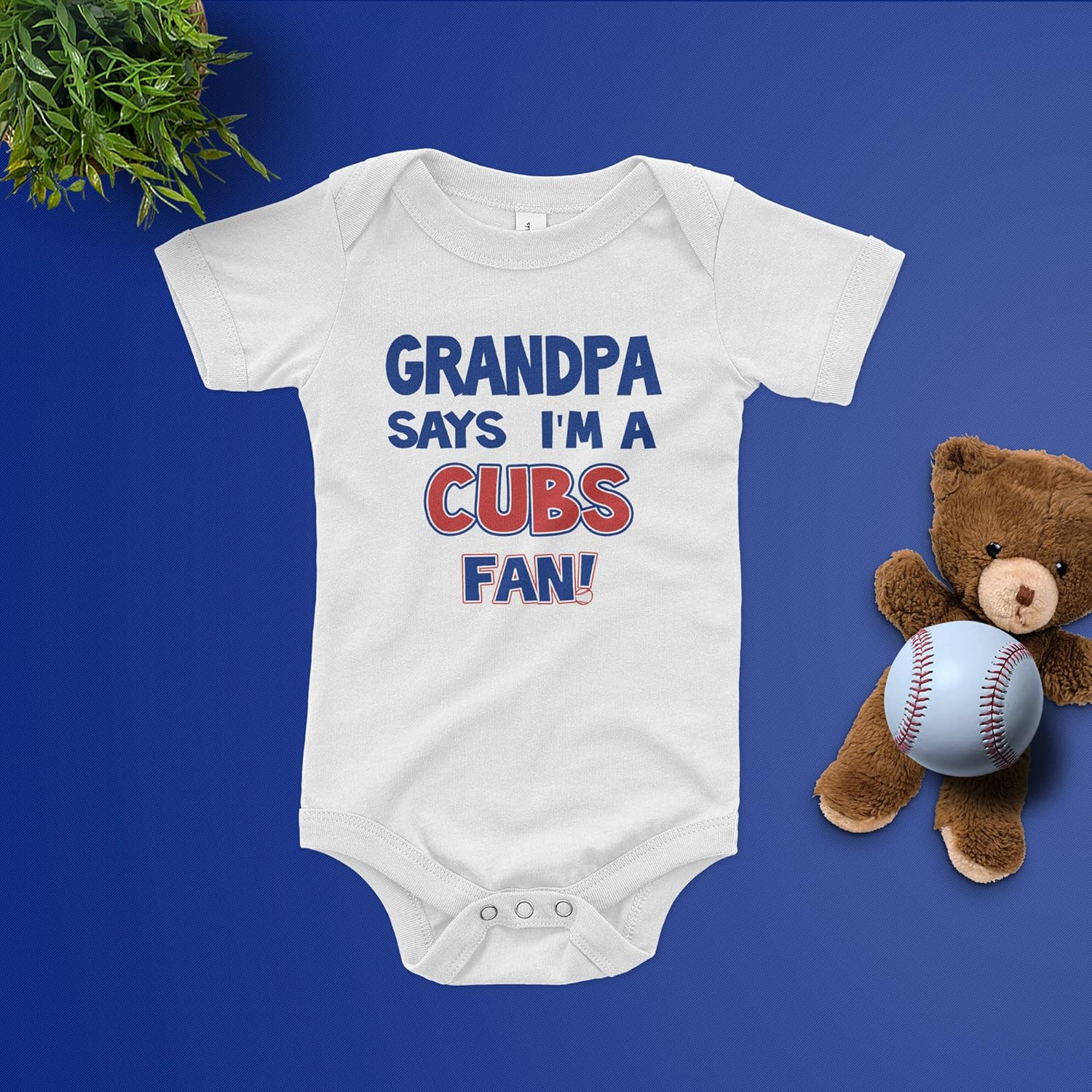 NanyCrafts' Grandpa Says I'm a Cubs Fan Baby Bodysuit, Baby Cubs Fan outfit
