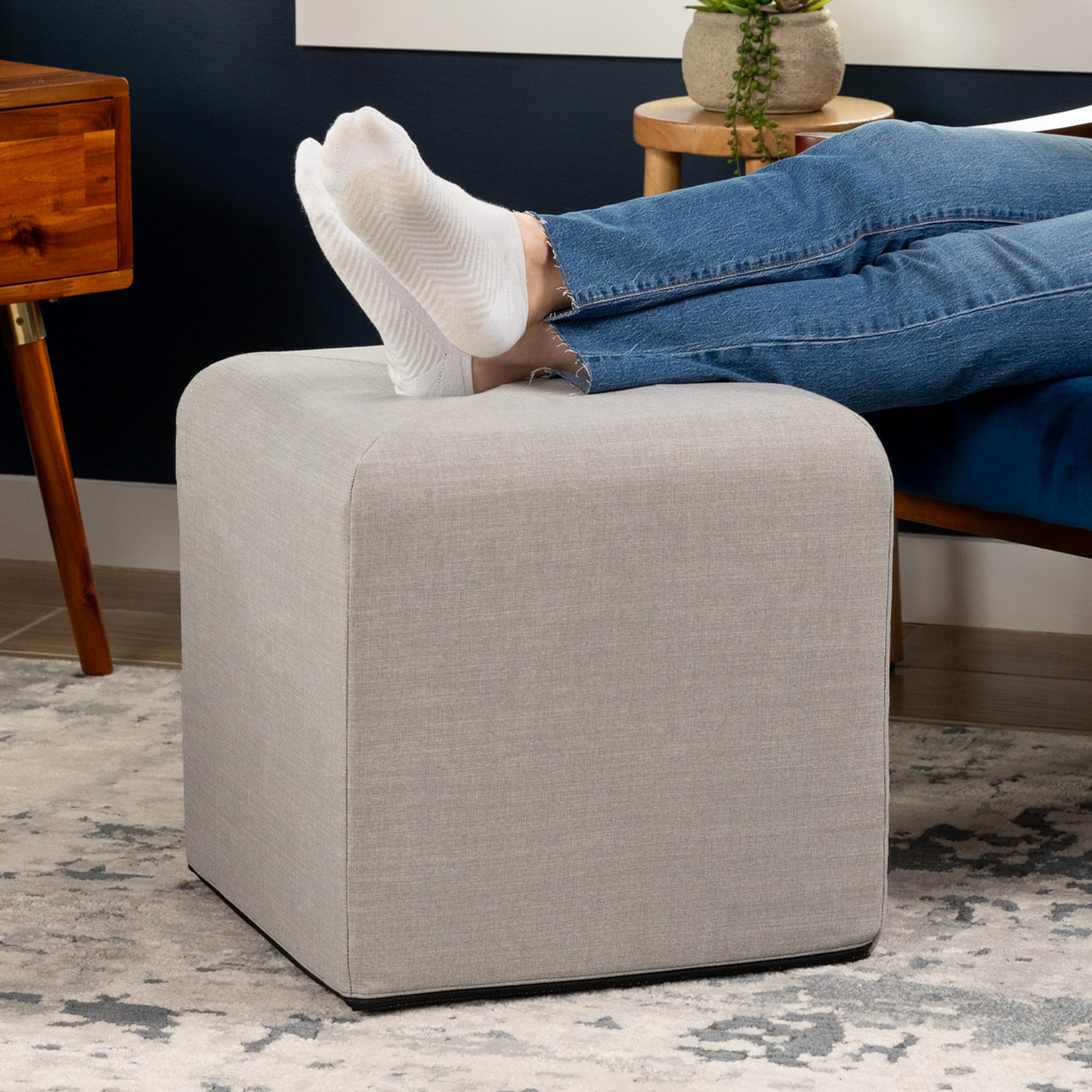 Amazon.com: JAXX Monroe Square Foam Ottoman with Stain Resistant