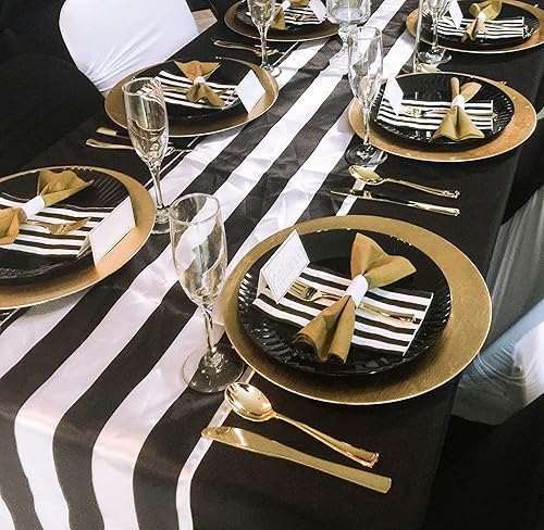 Miniatura 3 de Gift Boutique 100 servilletas de invitados a rayas blancas y negras de 3 capas, paquete de papel desechable a rayas, servilletas de mano para baño,