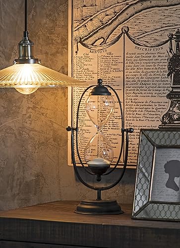 Miniatura 7 de Creative Co-Op Reloj de arena de metal decorativo con arena blanca óxido