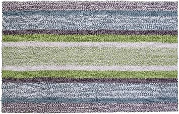 100% Cotton Bath Rug 20" x 32" Multi Color Stiped