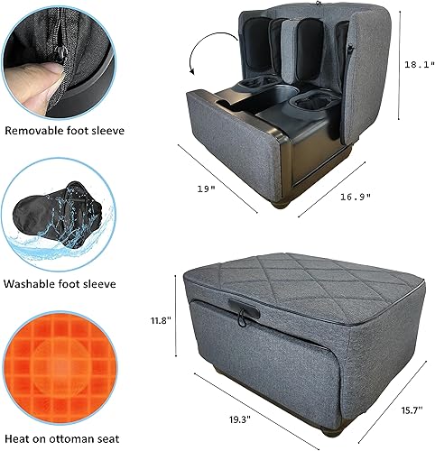 Miniatura 8 de Máquina de masaje de pies y piernas Shiatsu otomana plegable