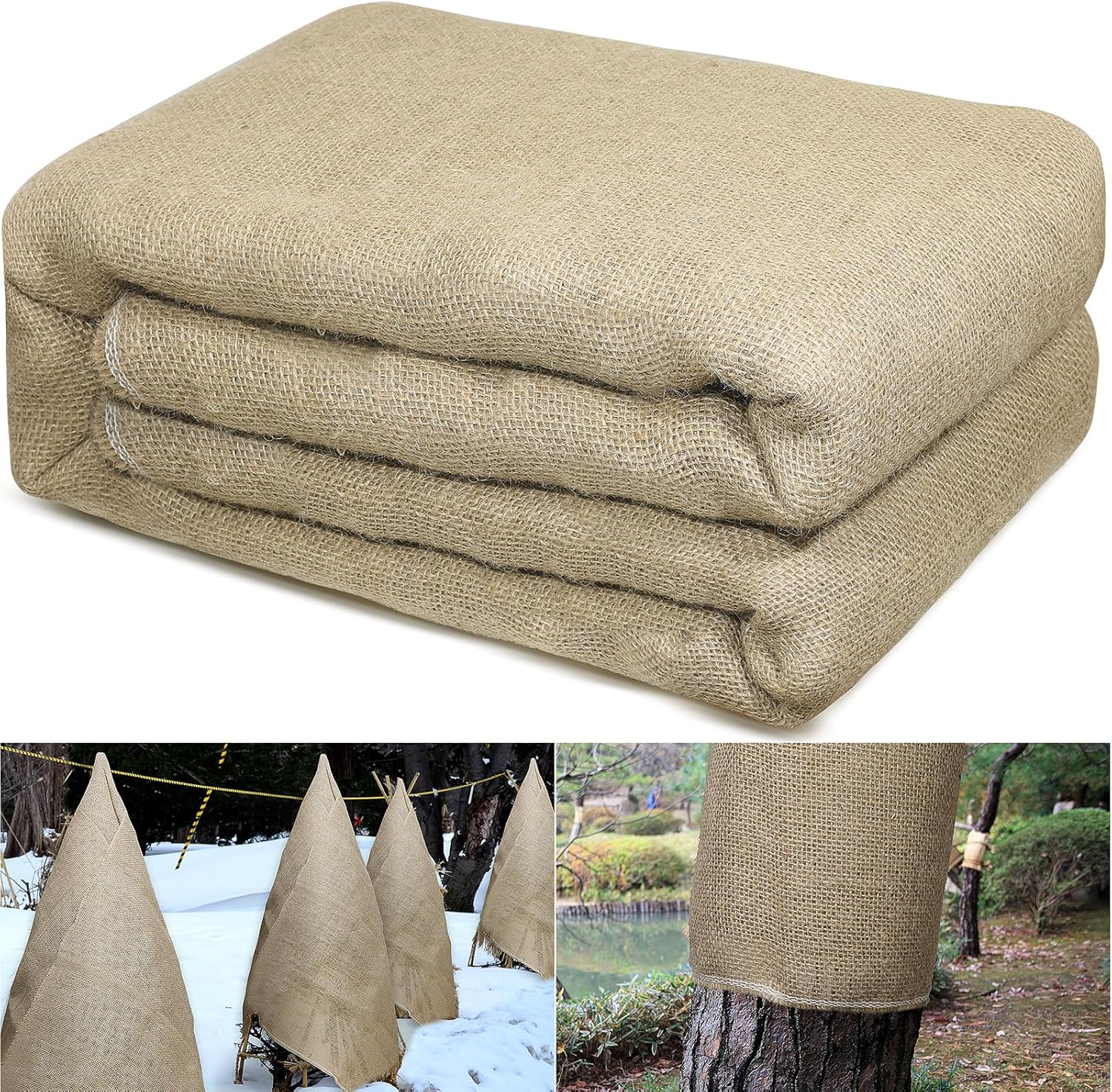 Garden Burlap Roll, 40" x 50 Feet Natural Jute Burlap Fabric Roll for Gardening Raised Bed Liners,Seed Cover,Edging,Weed Barrier,Aisle Runner Plant Cover Tree Protections (40" x 50 Feet)