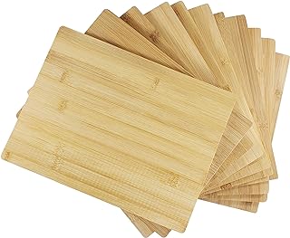 Set of 12, Bulk Wholesale Bamboo Cutting Boards – 12x9" Blank Wood Charcuterie Trays for Snacks, Cheese, Appetizers, Grazing Platter, Engraving Gifts, Epoxy Resin Crafts, or Rustic Wall Deco