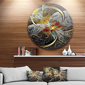 Designart MT7246-C23 Symmetrical Fractal Flowers - Digital Art