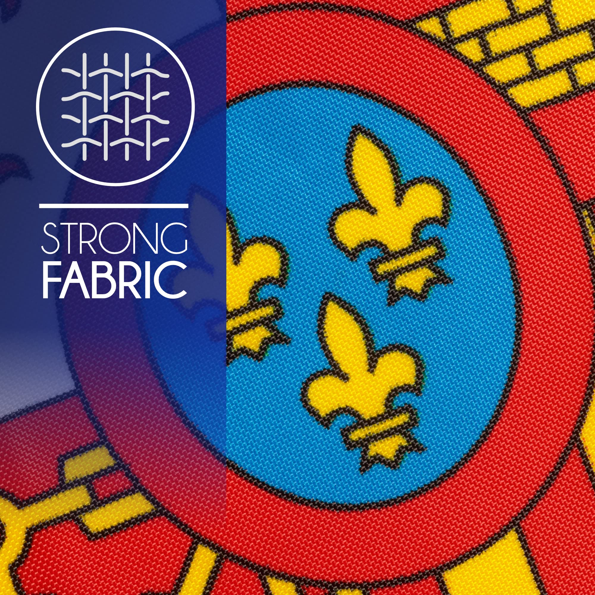 PHENO FLAGS Bandera Premium España 90x150 cm – extremadamente resistente a la intemperie con ojales metálicos y tecnología especial de sellado – doble dobladillo - colores brillantes y vivos