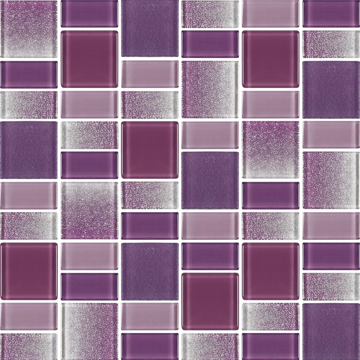 4" x 6" Sample Fusion Purple Glass Mosaic Tiles