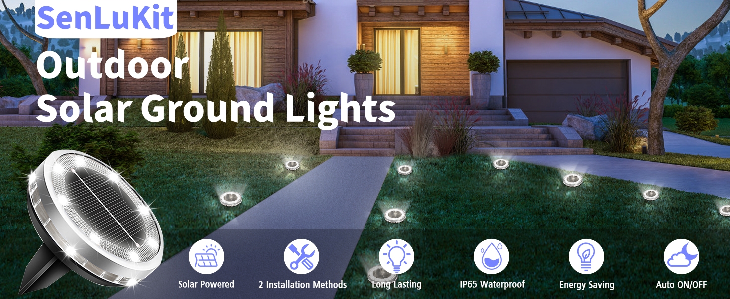 Solar Ground Light 12 Pack Small Outdoor Solar Lights Waterproof - View #4
