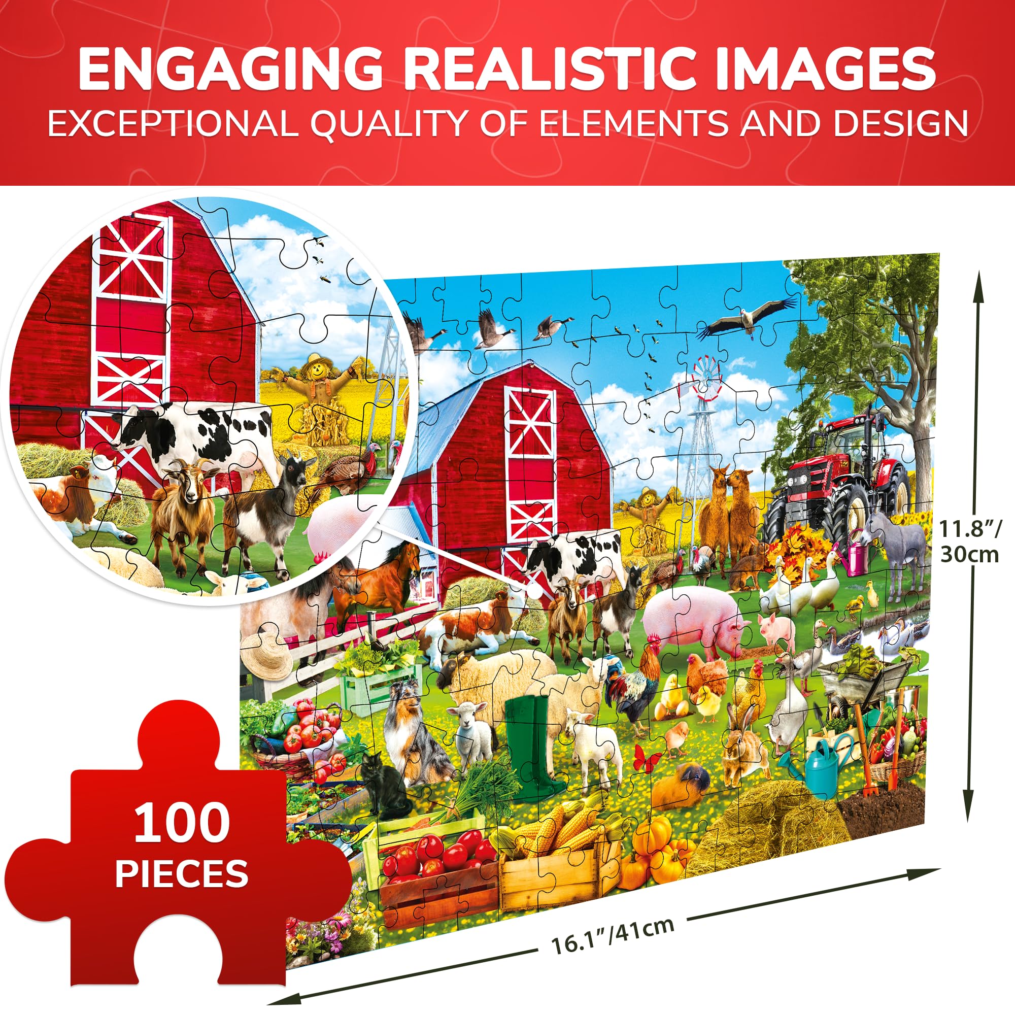Snapklik.com : 100 Piece Puzzles For Kids Ages 4-6 Floor Kids Puzzles