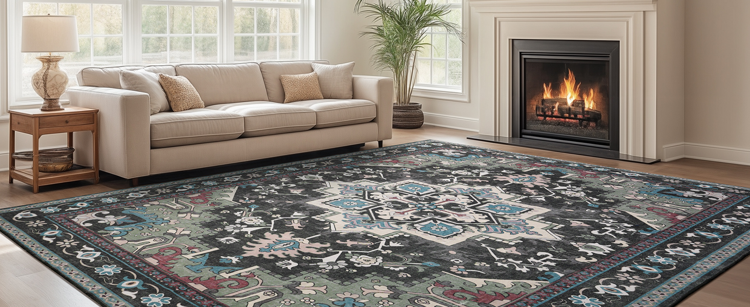 Amazon.com: Rugflix 8x10 Area Rugs Machine Washable, Dark Navy
