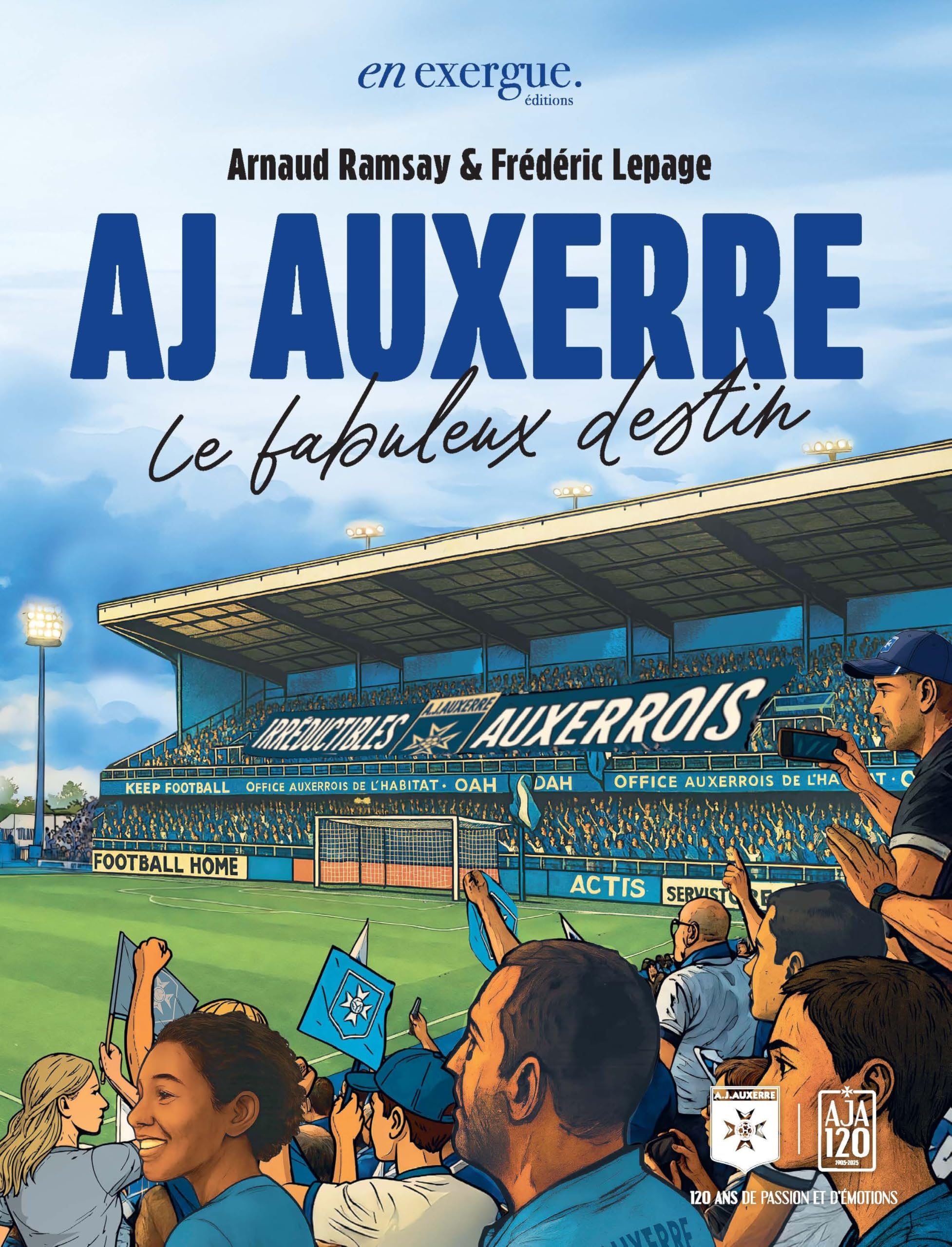 Télécharger logo aj auxerre, 4k, équipe de france de football, fond de