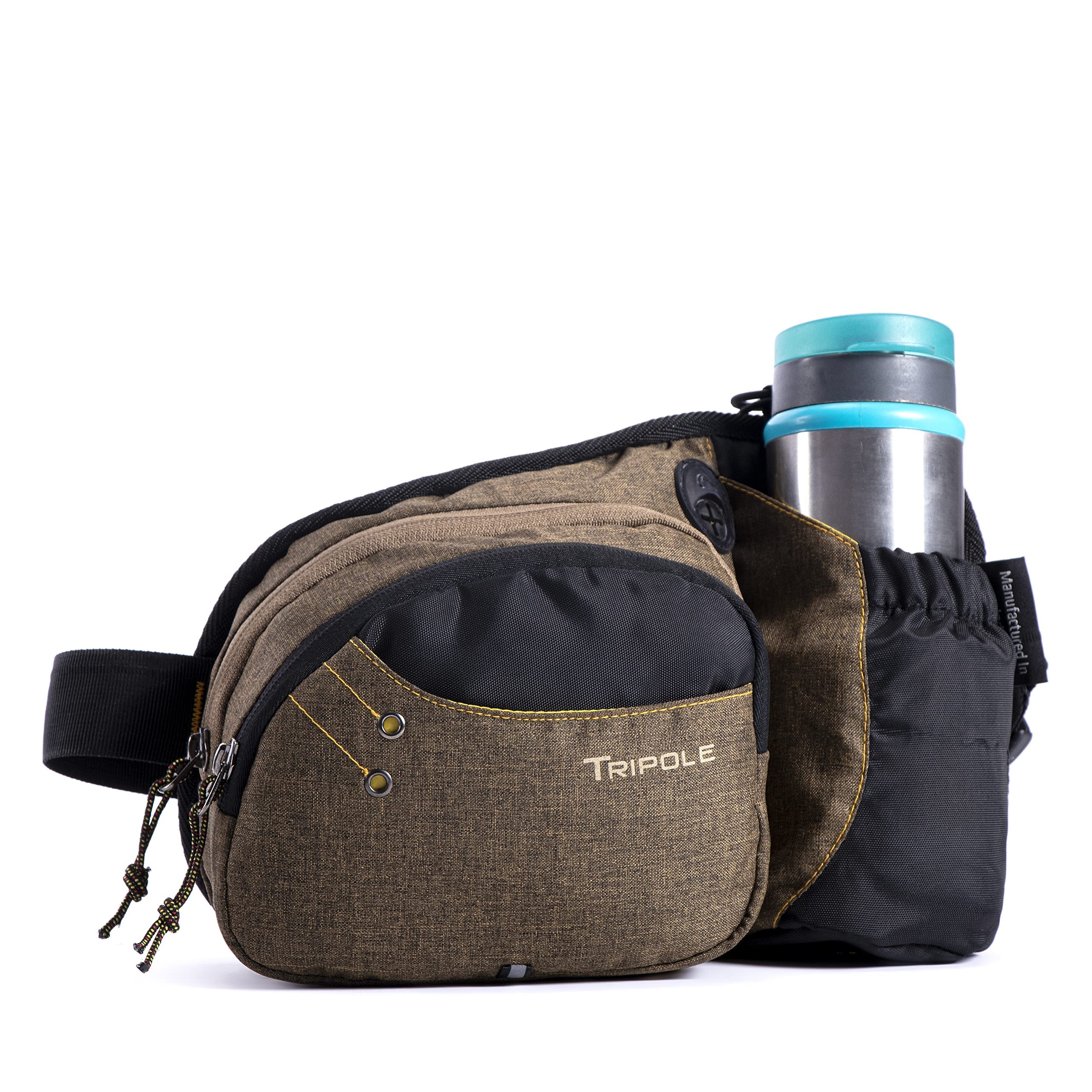 Tripole Hydra Waist Pack with Bottle Holder for Running, Cycling and Daily Use (Brown Melange)