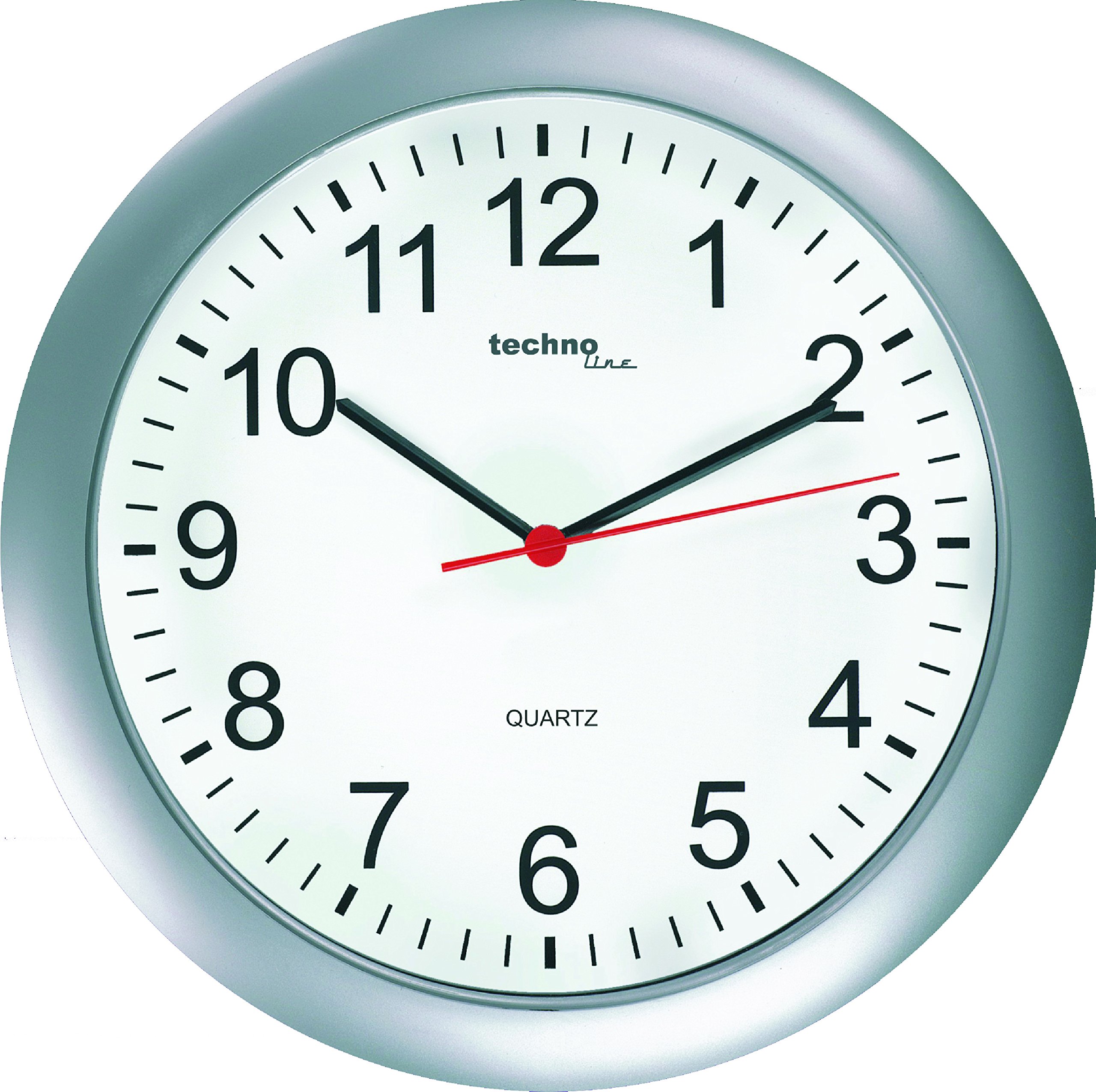 Technoline WT 7700 Wall Clock, Plastic, Silver