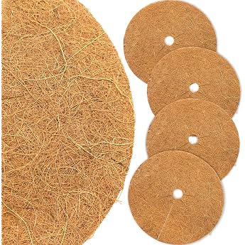 Akuoly Coconut Mats Winter Protection for Plants Coconut Mulch Disc 30 cm Diameter for Potted Plants Plant Protection Cold Protection Pack of 4
