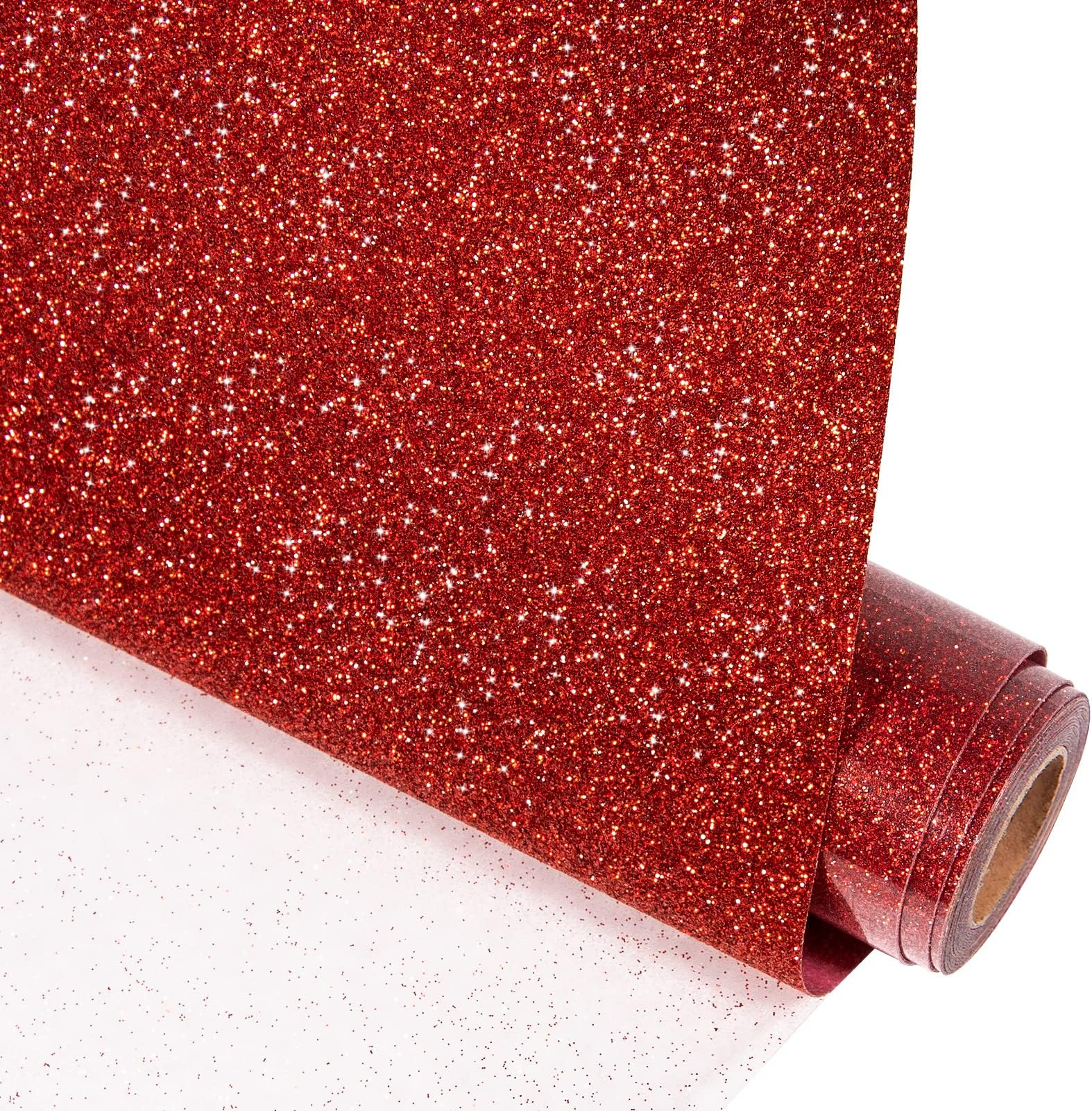 VINYL FROGGlitter Heat Transfer Vinyl 10 inches x 5ft Laser Red Glitter HTV Vinyl Iron on Vinyl for T-Shirt or Other Fabrics