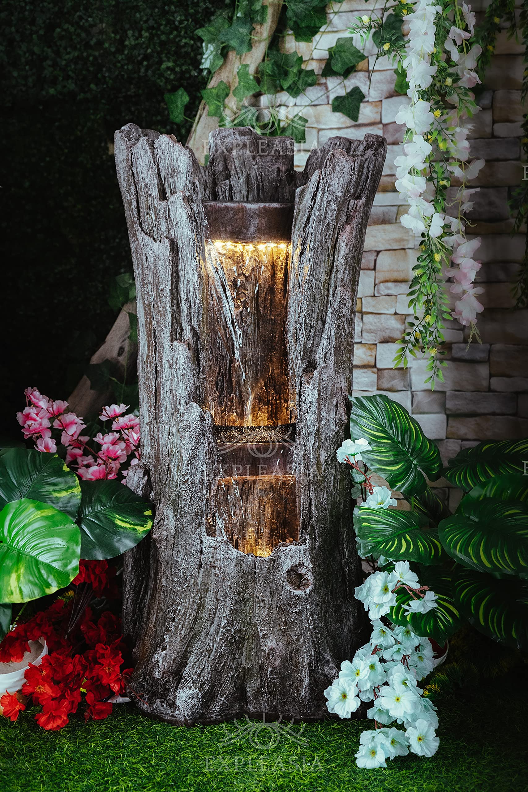 EXPLEASIA Nature Inspired Carved Tree Water Fountain for Home, Indoor Water Fountain for Home décor Big Size, Water Fountain for Home, Water Fountain for Garden, Water Fountain for Living Room-image-43